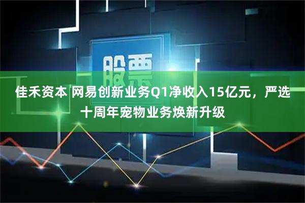 佳禾资本 网易创新业务Q1净收入15亿元,严选十周年宠物业务焕新升级